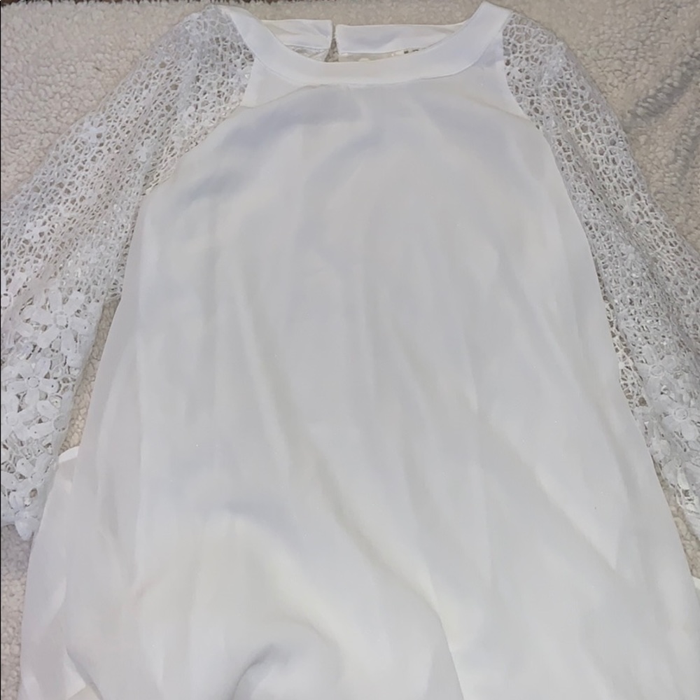 White Dress with Detailed Sleeves